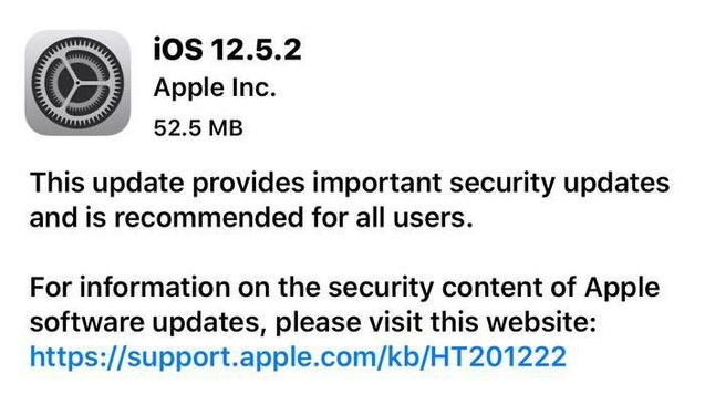 高邑苹果手机维修分享iOS12.5.2发布，建议所有老苹果用户安装 